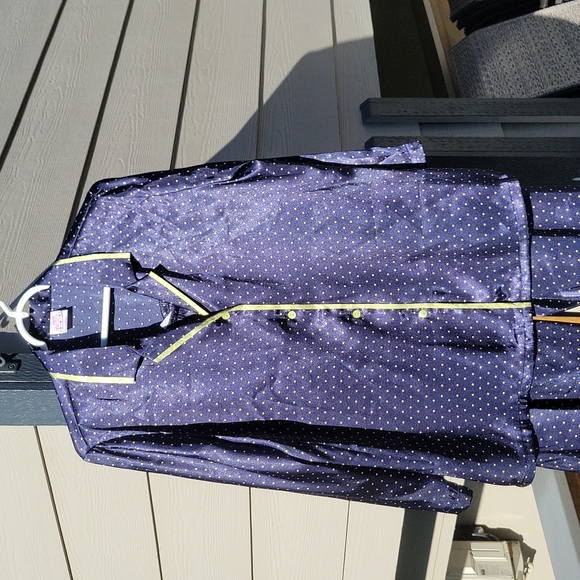 Gilligan & O'Malley Navy Blue & Olive Green Polka-dot Sleepwear Pajama Set Sz L - Picture 3 of 11